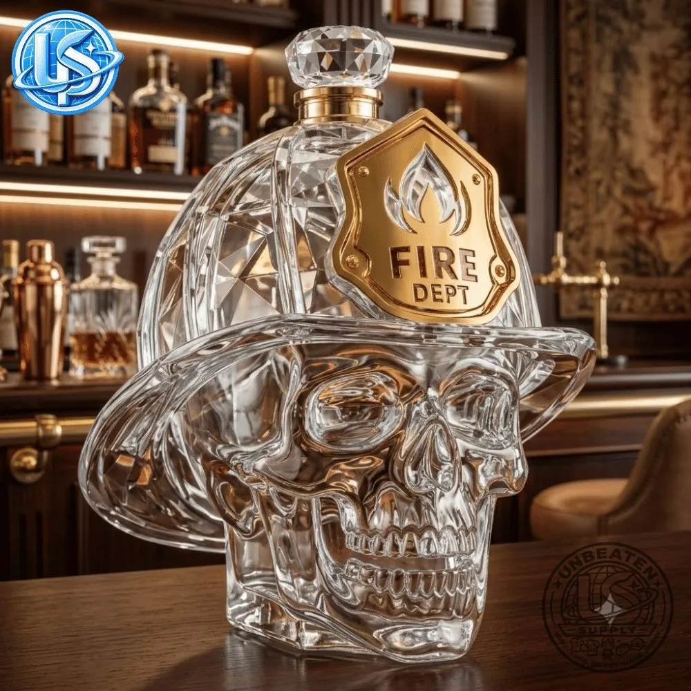 Fire Department Skull Helmet Glass Decanter Bottle 2026 Special 13 Fire Department Skull Helmet Glass Decanter Bottle 2026 Special